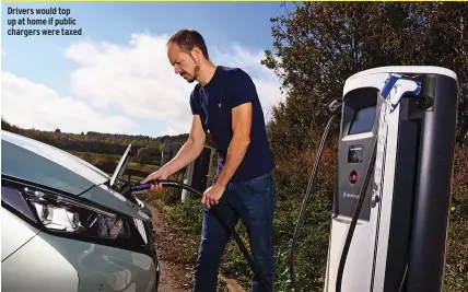  ??  ?? Drivers would top up at home if public chargers were taxed