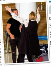  ??  ?? RELIEF: Jamie is greeted by his mother Patricia at the airport last week