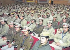  ?? BHARAT BHUSHAN/HT ?? Attendees at the Patiala zonal women police conference in Patiala on Thursday.