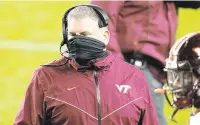  ?? PRESS
KEITH SRAKOCIC/ASSOCIATED ?? Virginia Tech coach Justin Fuente watches some of his team’s 47-14 loss Saturday at Pittsburgh. Amid fans’ frustratio­n, his team has no game this weekend but then must take on Clemson.