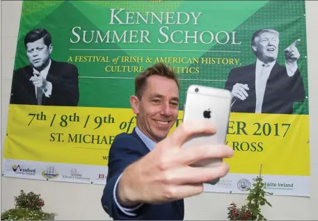  ??  ?? Ryan Tubridy outside St Michael’s Theatre last Saturday.