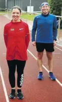  ?? BILD: Ole Rosenbohm ?? Gehsport-Neuling Stella Peters und Trainer Andreas Ritzenhoff