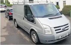  ??  ?? Nicked
This Transit van was stolen in the early hours of Tuesday