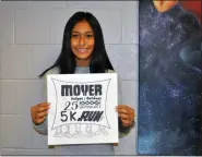  ?? PHOTO SUBMITTED BY MOYER INDOOR/OUTDOOR ?? Souderton Area High School student Yasmin Katri is the winner of this year’s Moyer Indoor/Outdoor 5K T-shirt Design Contest. There were more than 70 entries in the contest. Katri received a $100 Visa gift card. Her design was printed on more than 900 Moyer 5K T-shirts for the July 10 race.