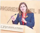  ?? ?? Cristina Márquez Alcalá, diputada local del PAN.