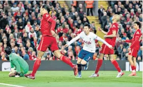  ?? ?? On the break: Son Heung-min celebrates his goal following a Tottenham counter-attack