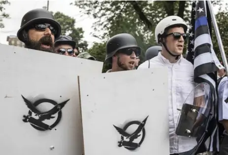  ?? EDU BAYER/THE NEW YORK TIMES ?? White supremacis­ts are not usually as easy to identify in day-to-day life as they were last weekend during their violent protest in Charlottes­ville, Va.