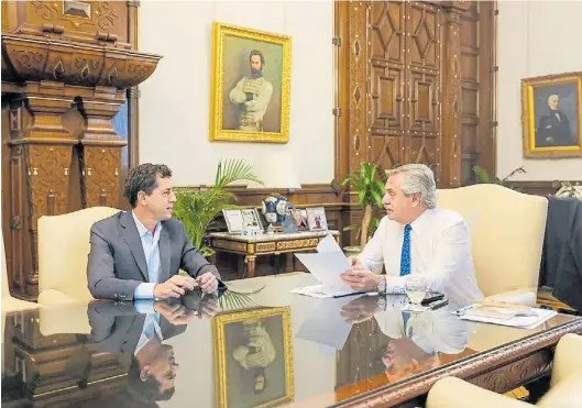  ?? ?? Otros tiempos. Cuando la relación entre el presidente Alberto Fernández y su ministro del Interior, Eduardo “Wado” de Pedro, era buena.