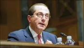  ?? LAWRENCE JACKSON / THE NEW YORK TIMES ?? Health and Human Services Secretary Alex Azar testifies before the Senate Finance Committee on Thursday.