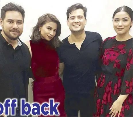  ??  ?? With co-stars (from left) Gabby Eigenmann, Glaiza de Castro and Lauren Young —Photo from Geoff Eigenmann’s Instagram