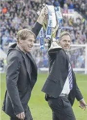  ?? ?? Eric and Breck Eisner with the League One trophy