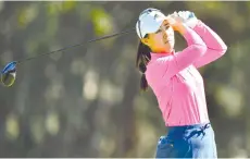  ?? - AFP photo ?? Danielle Kang of the United States tees off on the 9th hole during round two of the Gainbridge LPGA at Lake Nona Golf and Country Club on February 26, 2021 in Orlando, Florida.