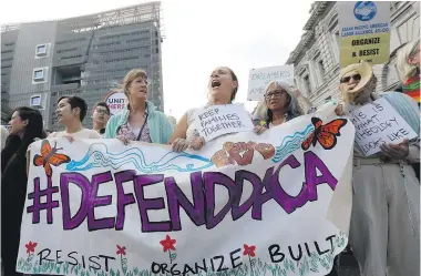  ?? Picture / AP ?? Protests have been held around the United States this month, including in San Francisco, over plans to dismantle the Deferred Action for Childhood Arrivals programme, or Daca.