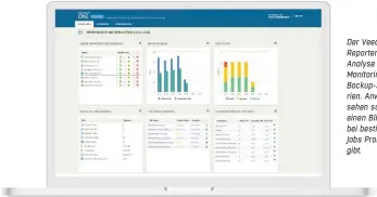  ??  ?? Der Veeam Reporter dient der Analyse und dem Monitoring von Backup-Szenarien. Anwender sehen so auf einen Blick, ob es bei bestimmten Jobs Probleme gibt.