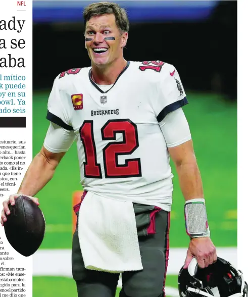  ?? AP ?? Tom Brady, quarterbac­k de los Buccaneers, tras ganar a los Saints