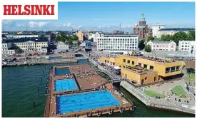  ??  ?? They took the plunge: The Allas Spa complex in the Finnish capital; while tourists and locals can go en Seine in the French capital