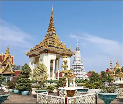  ??  ?? MAJESTIC: Explore the Throne Hall and Silver Pagoda at Phnom Penh’s Grand Royal Palace