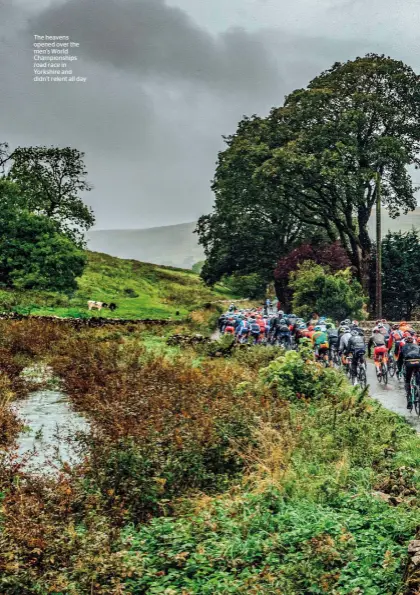  ??  ?? The heavens opened over the men’s World Championsh­ips road race in Yorkshire and didn’t relent all day