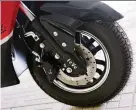  ??  ?? RiGHT: A disc brake at the front ensures good stopping power in any situation