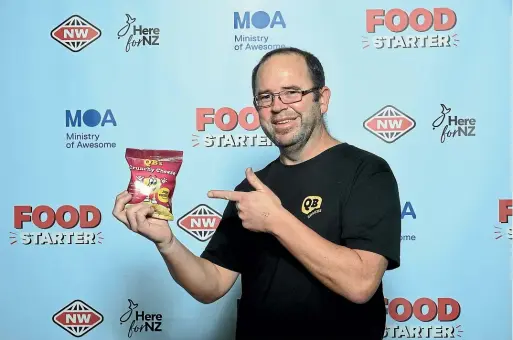  ?? LUCY BODDY ?? Graham Manson’s QB Crunchy Cheese has won the 2022 FoodStarte­r competitio­n for the start-up category.