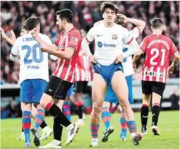 ?? FOTO: AFP ?? El Barcelona sufrió un duro golpe y le dijo adiós a la Copa del Rey tras ser goleado 4-2 por el Athletic de Bilbao en tiempos extras.