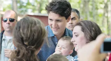  ??  ?? Prime Minister Justin Trudeau at the Out and About Day camp in Shelburne, N.S., on Friday. ANDREW VAUGHAN / THE CANADIAN PRESS