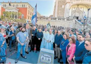 ?? // ABC ?? El arzobispo de Toledo durante la bendición de peregrinos en Madrid