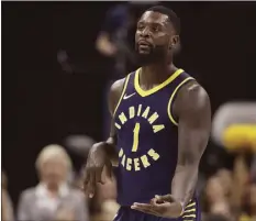  ?? AP photo ?? The Pacers’ Lance Stephenson reacts after hitting a 3pointer during the second half Friday.