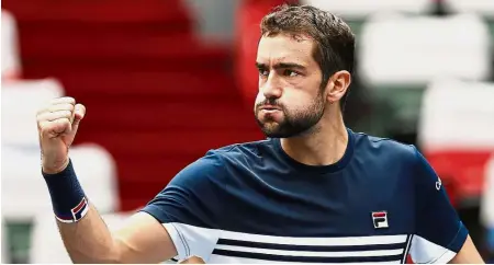  ??  ?? All pumped up: Marin Cilic of Croatia celebratin­g his quarter-final win over Albert Ramos-Vinolas of Spain in the Shanghai Masters yesterday. — AP