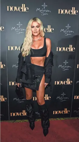  ?? DAVE KOTINSKY/GETTY IMAGES ?? Khloe Kardashian walks the red carpet at the grand opening of Mohegan Sun’s novelle in Uncasville, Conn., in 2019. The reality star has acknowledg­ed her struggles with body image.