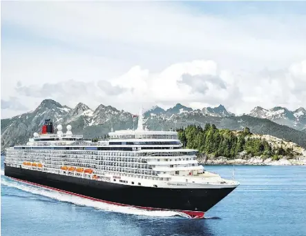  ?? CUNARD LINE ?? Cunard’s Queen Elizabeth will make its maiden call on Vancouver next year, with a series of cruises.