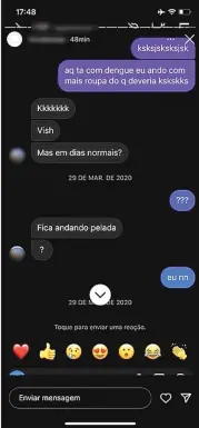  ?? REPRODUÇÃO ?? Prints da conversa de uma das vítimas com o médico acusado de importunaç­ão e assédio sexual