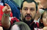  ??  ?? A San Siro Matteo Salvini, 45 anni, ieri allo stadio con la figlia