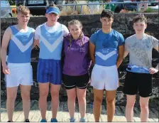  ??  ?? Killorglin Minor Boys silver medalists Michael O’Connor, Sean Houlihan, Amy Lyne (their cox), Conor Murphy and Shane O’Connor.