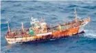  ??  ?? Lost: The fishing boat was spotted a year after it went missing, 4,703 miles from where it was moored