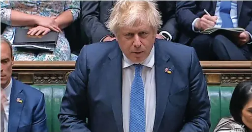  ?? ?? ●●Prime Minister Boris Johnson in the Commons