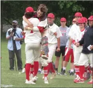  ?? ED MORLOCK/MEDIANEWS GROUP ?? Upper Dublin’s Tristan Cairnes (7) and Kyle Rizzo celebrate after a 2-1win over Wissahicko­n.