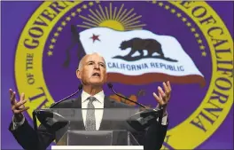  ?? THE ASSOCIATED PRESS ?? Gov. Jerry Brown has commuted the lengthy prison sentences of some inmates serving time for violent crimes, including six people convicted of murder.