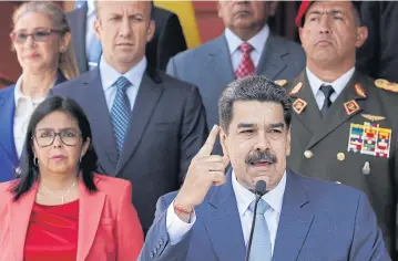  ?? REUTERS ?? Venezuela’s President Nicolas Maduro speaks to the press in Caracas, Venezuela on March 12.