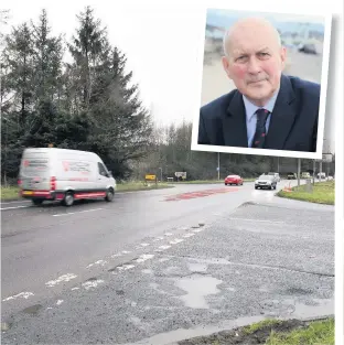  ??  ?? Slow down The junctions at Corton Road and Doonholm Road and, inset, John Scott MSP