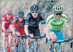  ??  ?? CAJÓN 2016. Porte (tercero), Thomas (primero) y Contador (segundo).