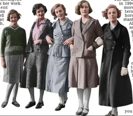  ??  ?? Activists, from left: Mitford sisters Jessica, Nancy, Diana, Unity and Pamela in 1938