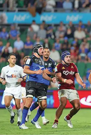  ?? Photo: Rugby.com.au ?? My ball... Western Force winger Manasa Mataele makes a clean catch against Highlander­s at the HBF Park in Perth, Australia, on April 22, 2023.