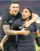  ?? Photo / Photosport ?? Ma’a Nonu and Sonny Bill Williams may be back in black and blue together.