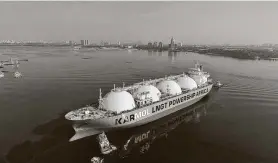  ?? Bloomberg ?? Karpowersh­ip is marketing floating power plants across the developing world, where government­s seek extra voltage to keep the lights on.