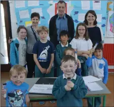  ??  ?? Pupils at St Laurence’s National School in Greystones during their Global Citizenshi­p and Marine Environmen­t day of action.