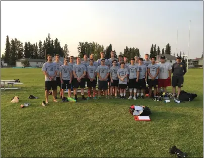  ?? Photo submitted to The McLeod River Post ?? The Holy Redeemer Football team is preparing for another season with their biggest team yet. Twenty grade 10 to 12 students are ready to take the field in what is set to be another successful year. Their first game is on September 8 in Cold Lake, while...