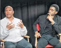  ?? AP PHOTO ?? In this Sept. 21 photo, director Reginald Hudlin, left, and actor Chadwick Boseman appear during an interview for the film “Marshall,” in Washington. Boseman plays Thurgood Marshall, the first African-American Supreme Court Justice, as a young attorney...