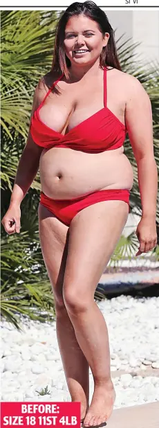  ??  ?? Before: Scarlett Moffatt went to a strict boot camp BEFORE: SIZE 18 11ST 4LB