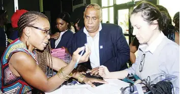  ??  ?? Co-founder, Social Media Week Lagos, Ngozi Odita (left); with guests at the ongoing of Social Media Week in Lagos